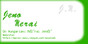 jeno merai business card